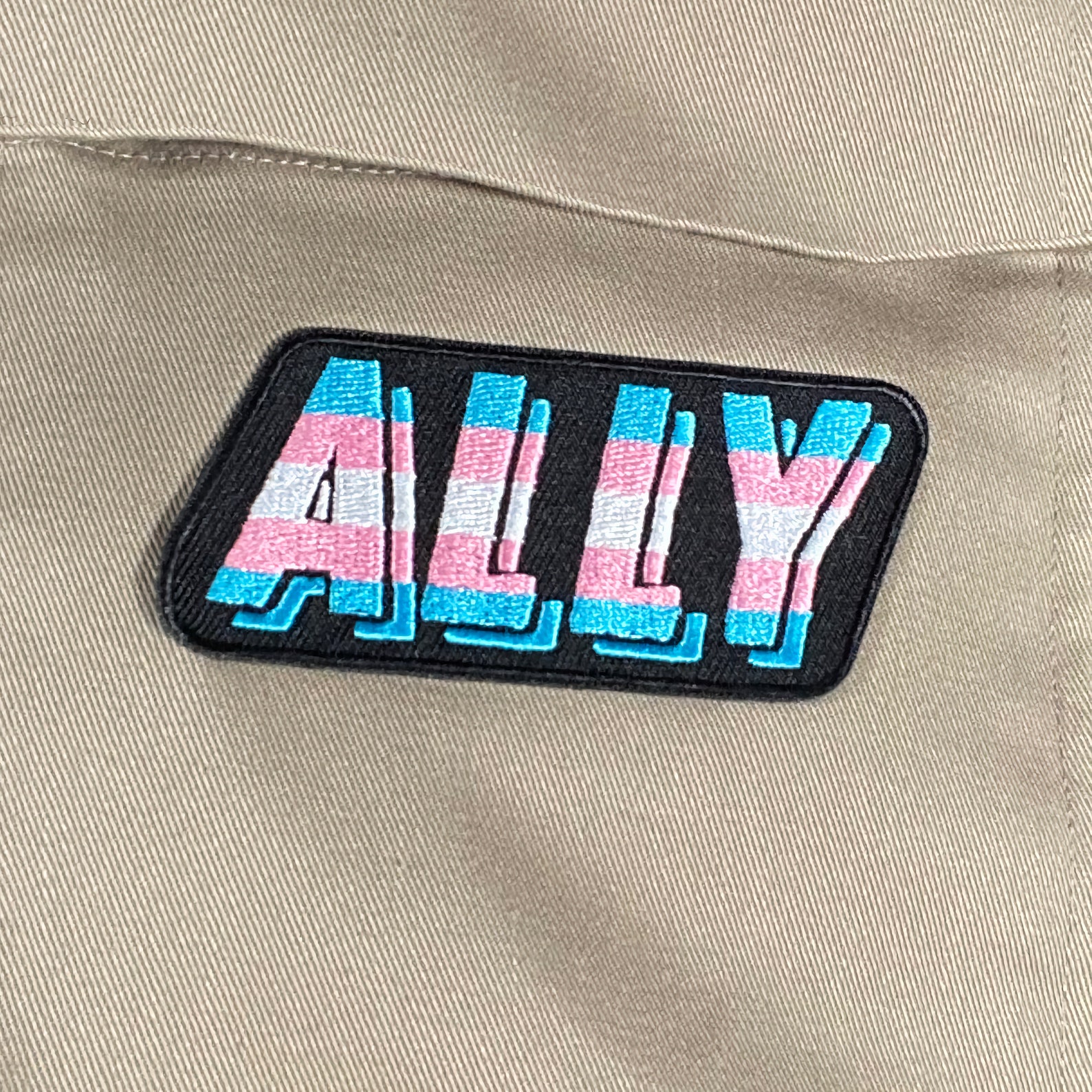 Trans ally iron-on patch