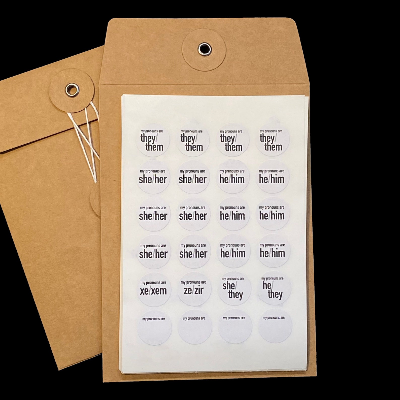 Pronoun sticker sheets 500 count